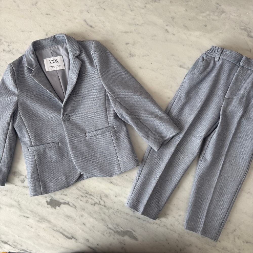 Zara Boys Sport Suit Blazer & Trousers with Pleat Spring Summer Modern Kinder
